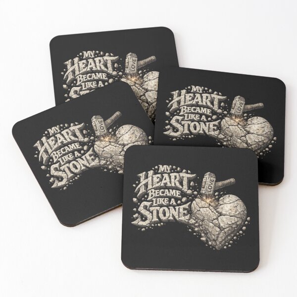 Item preview, My Heart Became Like a Stone – Stone Heart Typography (Transparent Background designed and sold by hdraHdra.