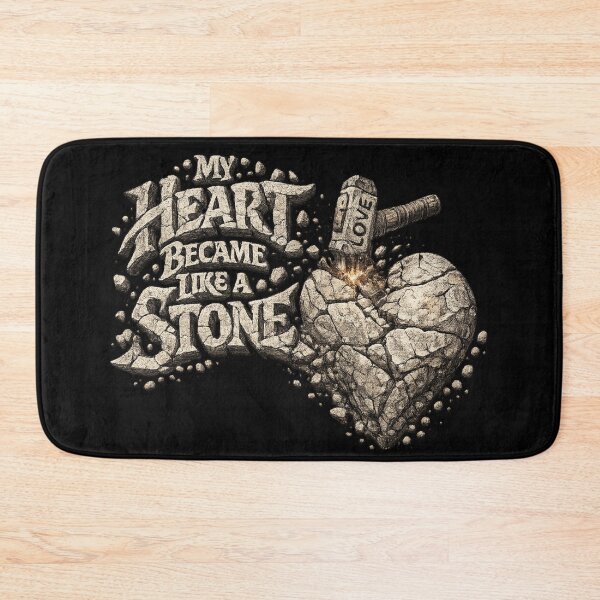 Item preview, My Heart Became Like a Stone – Stone Heart Typography (Transparent Background designed and sold by hdraHdra.