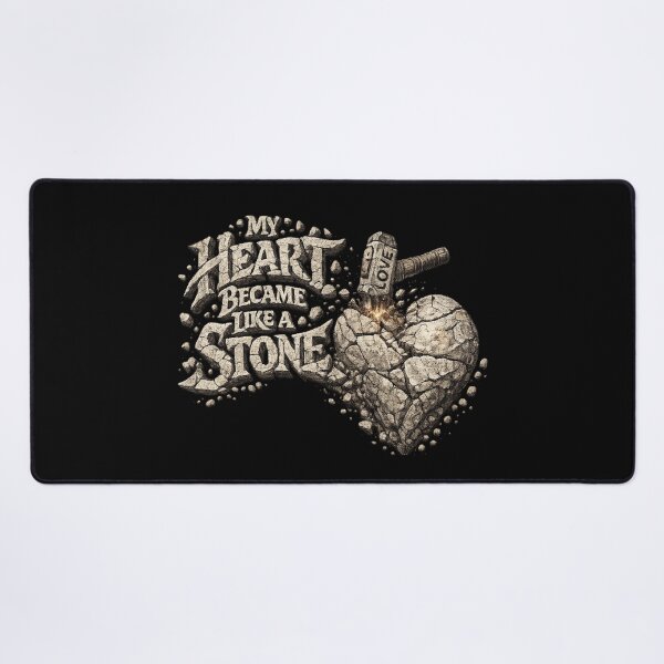 Item preview, My Heart Became Like a Stone – Stone Heart Typography (Transparent Background designed and sold by hdraHdra.
