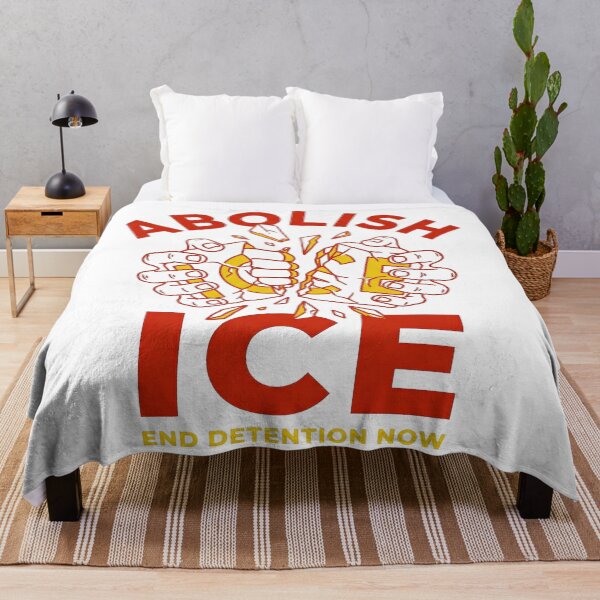 Item preview, Abolish ICE Hands Breaking Ice Block End Detention Protest Art designed and sold by zzz888.