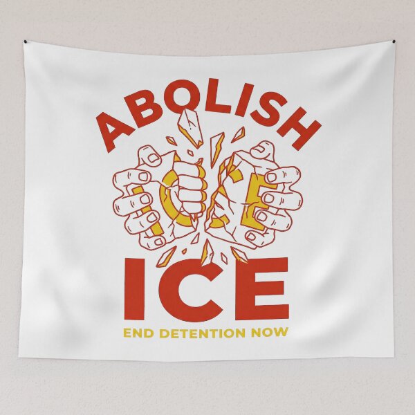 Item preview, Abolish ICE Hands Breaking Ice Block End Detention Protest Art designed and sold by zzz888.