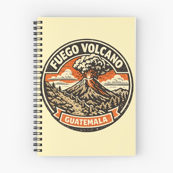 Item preview, Fuego Volcano Guatemala Retro Travel Badge | Hiking Adventure Volcano designed and sold by Globalcitytees.