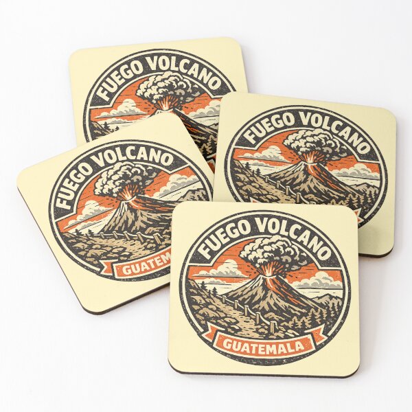 Item preview, Fuego Volcano Guatemala Retro Travel Badge | Hiking Adventure Volcano designed and sold by Globalcitytees.