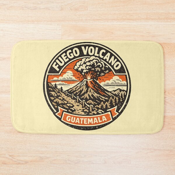 Item preview, Fuego Volcano Guatemala Retro Travel Badge | Hiking Adventure Volcano designed and sold by Globalcitytees.