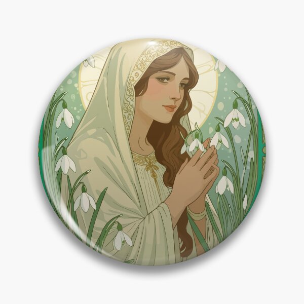 Item preview, St Brigid Holding Snowdrops at Imbolc designed and sold by taiche.