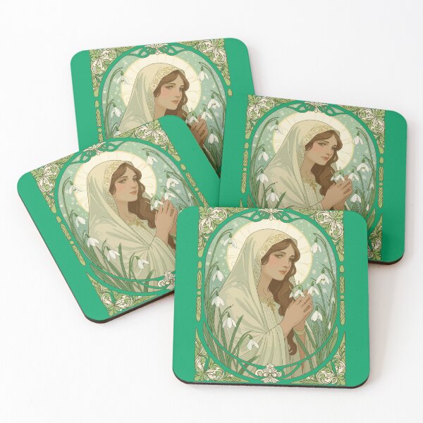 Item preview, St Brigid Holding Snowdrops at Imbolc designed and sold by taiche.