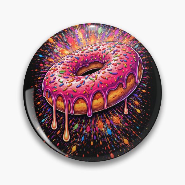 Item preview, Neon Donut Explosion – Colorful Pop Art Food Illustration designed and sold by kastabembe.