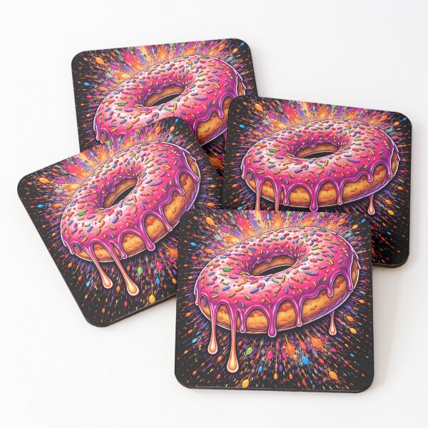 Item preview, Neon Donut Explosion – Colorful Pop Art Food Illustration designed and sold by kastabembe.