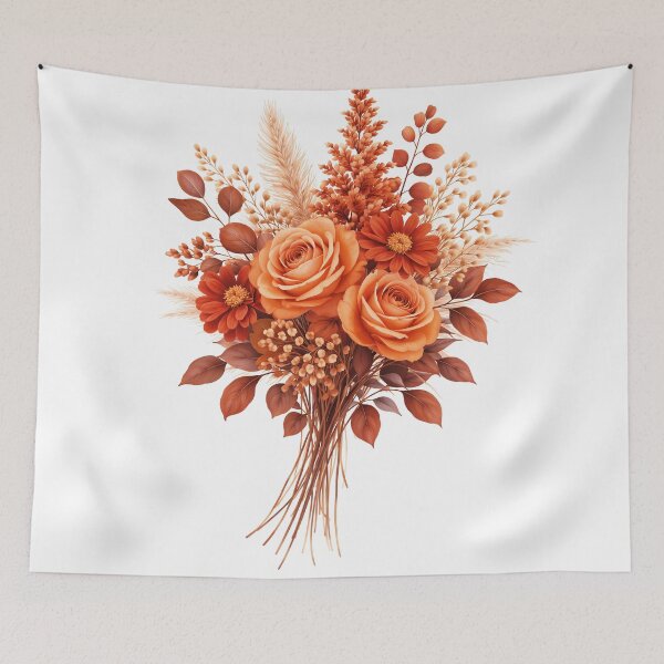 Item preview, Terracotta & Burnt Orange Floral Bouquet designed and sold by yupsart.