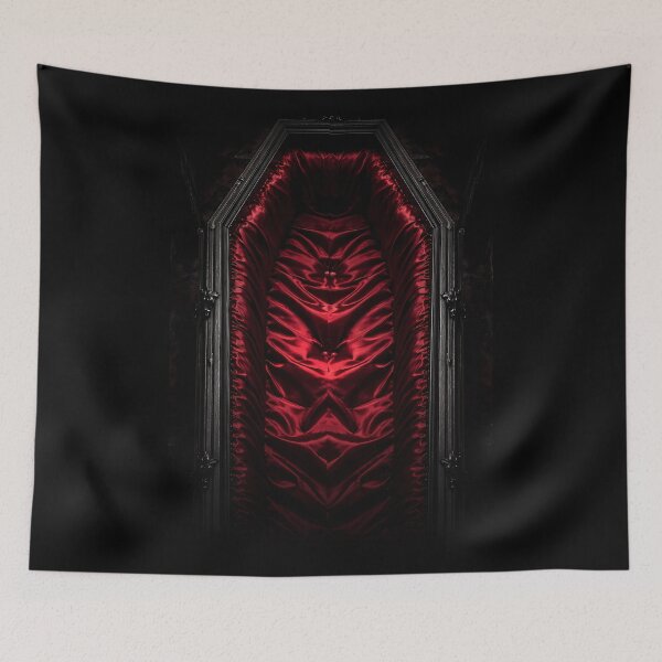 Item preview, Red Open Gothic Coffin designed and sold by MarkColeImaging.