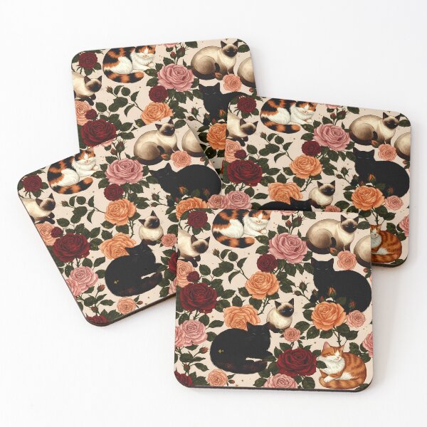 Item preview, Rose Nest – Resting Cats in Bloom designed and sold by meesub.
