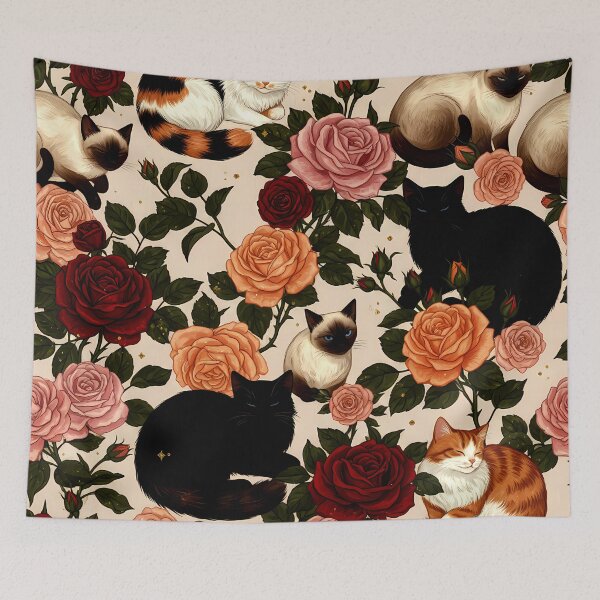 Item preview, Rose Nest – Resting Cats in Bloom designed and sold by meesub.