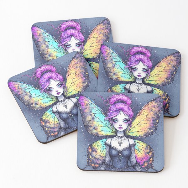 Item preview, Ethereal Pastel Goth Fairy - Mystical Butterfly Wing Goddess designed and sold by Fantasy-Vibe.