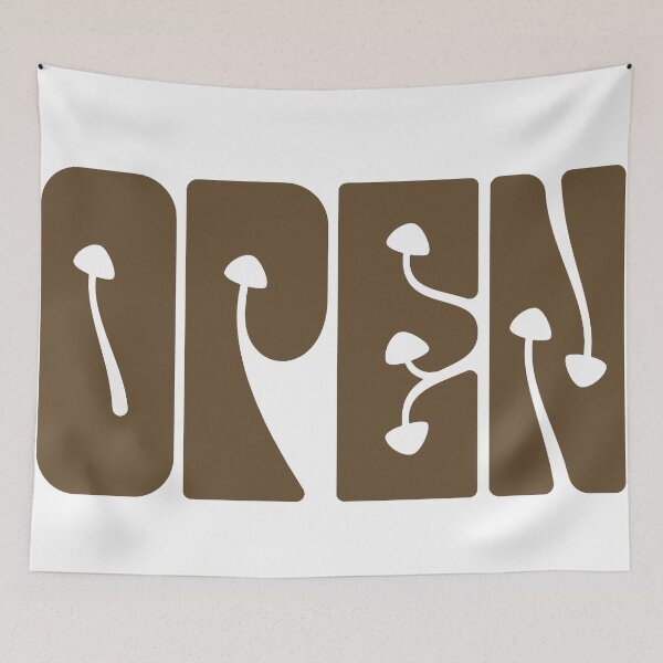 Item preview, Open – Psychedelic Mushroom Typography Design designed and sold by andry01.