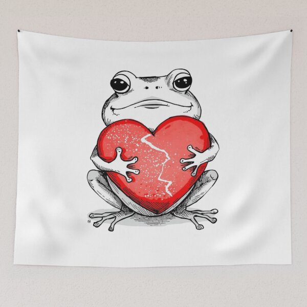 Item preview, Cute frog with heart Valentine’s Day design designed and sold by funnyshop222.