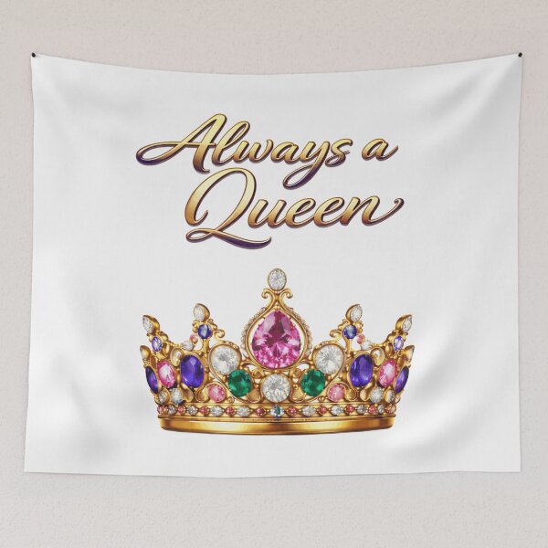 Item preview, Always a Queen – Timeless Royal Crown Statement Design designed and sold by AlexLineArt.