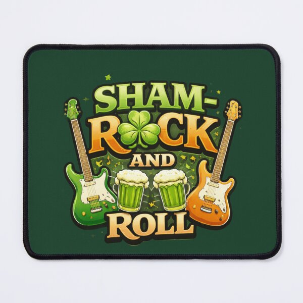 Item preview, Sham-Rock & Roll – Funny St. Patrick's Day Music Pun designed and sold by PunchDrop.