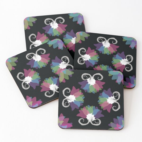 Item preview, Transparency Flowers on Black - Diamonds & Circles designed and sold by Digitalmyth's Designs.