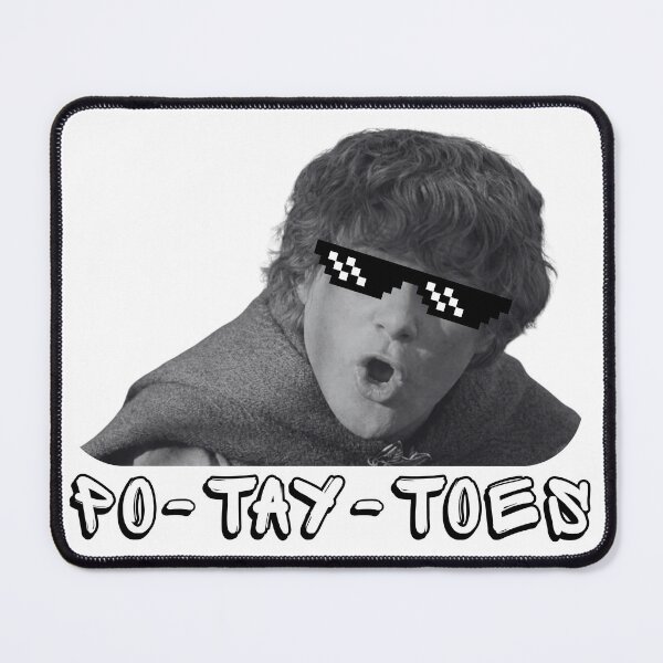 Item preview, Samwise PO-TAY-TOES Shirt | LOTR Hobbit Meme Pixel Sunglasses Tee designed and sold by RollForDesignCo.