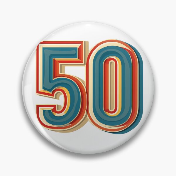 Item preview, Retro 50 Birthday Number - Vintage Groovy Layered Typography 50th Milestone Art Print designed and sold by DesignArtist.ia.