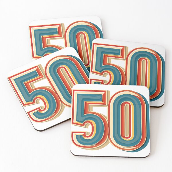 Item preview, Retro 50 Birthday Number - Vintage Groovy Layered Typography 50th Milestone Art Print designed and sold by DesignArtist.ia.