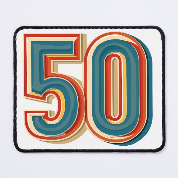 Item preview, Retro 50 Birthday Number - Vintage Groovy Layered Typography 50th Milestone Art Print designed and sold by DesignArtist.ia.