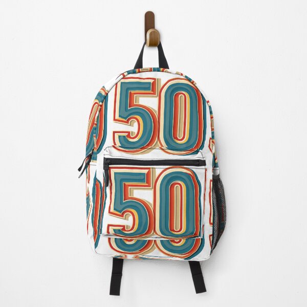 Item preview, Retro 50 Birthday Number - Vintage Groovy Layered Typography 50th Milestone Art Print designed and sold by DesignArtist.ia.
