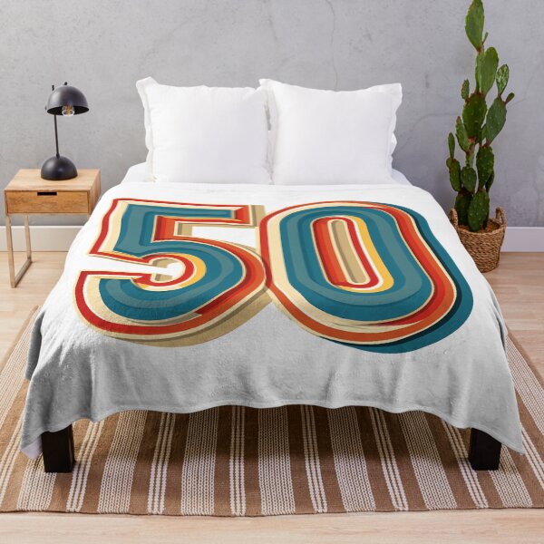 Item preview, Retro 50 Birthday Number - Vintage Groovy Layered Typography 50th Milestone Art Print designed and sold by DesignArtist.ia.