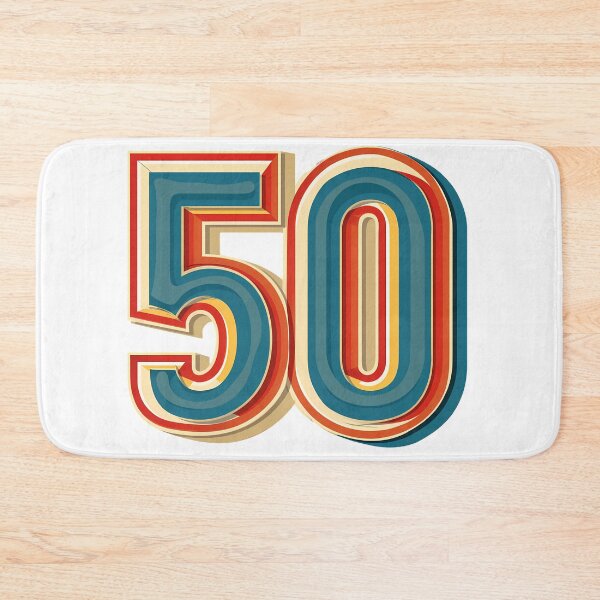 Item preview, Retro 50 Birthday Number - Vintage Groovy Layered Typography 50th Milestone Art Print designed and sold by DesignArtist.ia.