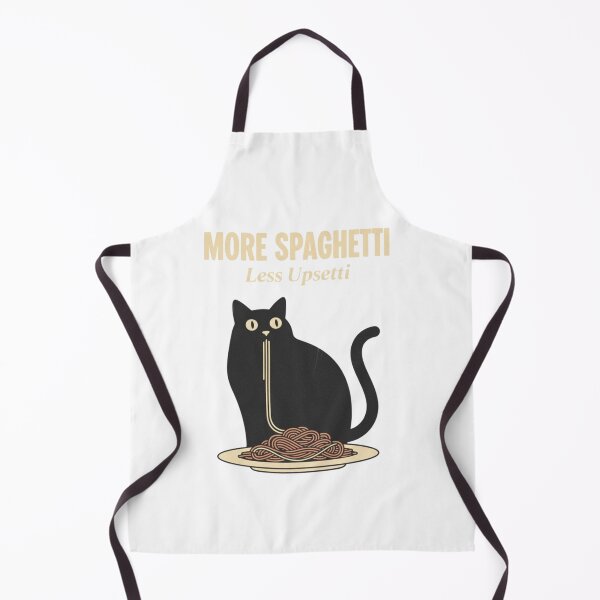 Item preview, More Spaghetti, Less Upsetti, Funny Cat Eating Spaghetti, Meme Design, funnyfits70, Humor, Funny, retro, vintages, funny quotes, animal humor, designed and sold by FunnyFits70.