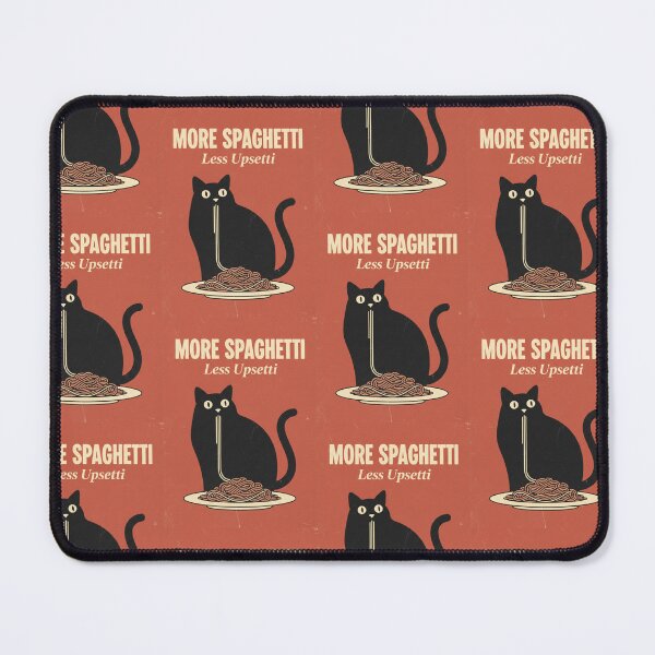 Item preview, More Spaghetti, Less Upsetti, Funny Cat Eating Spaghetti, Meme Design, funnyfits70, Humor, Funny, retro, vintages, funny quotes, animal humor, designed and sold by FunnyFits70.