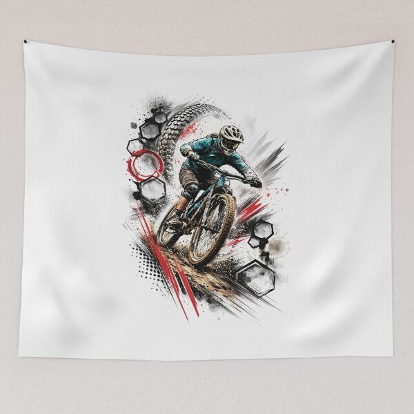 Item preview, Mountain Bike Action Art – Abstract MTB Rider Illustration designed and sold by Fextreme.