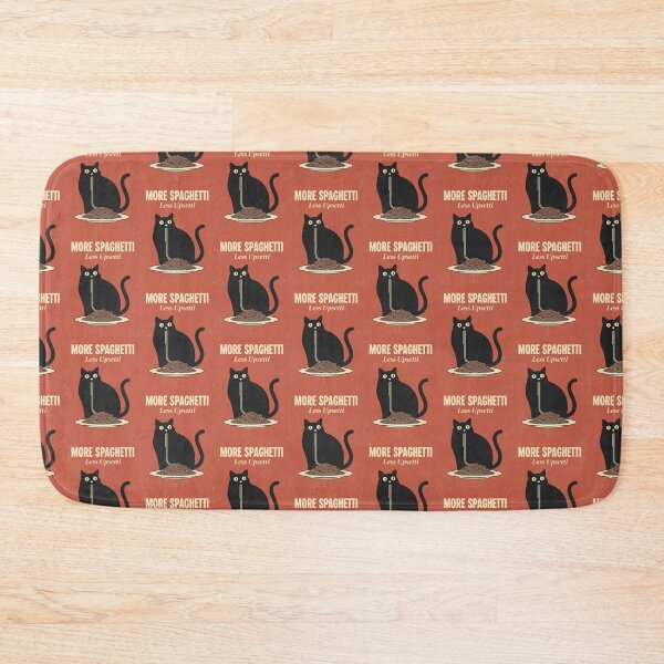 Item preview, More Spaghetti, Less Upsetti, Funny Cat Eating Spaghetti, Meme Design, funnyfits70, Humor, Funny, retro, vintages, funny quotes, animal humor, designed and sold by FunnyFits70.