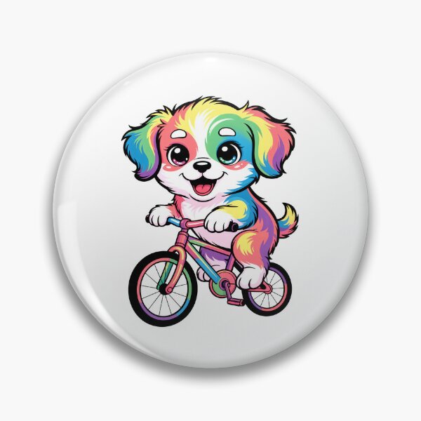 Item preview, Cute Rainbow Puppy Riding Bicycle – Kawaii Colorful Dog Illustration designed and sold by RBToper.