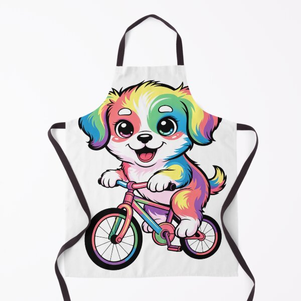 Item preview, Cute Rainbow Puppy Riding Bicycle – Kawaii Colorful Dog Illustration designed and sold by RBToper.