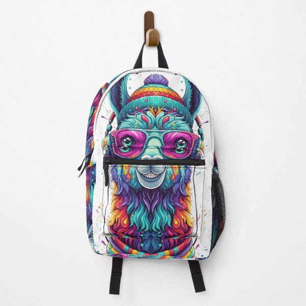 Item preview, Psychedelic Llama with Headphones – Neon Pop Art Animal Illustration designed and sold by R-B-Colors.