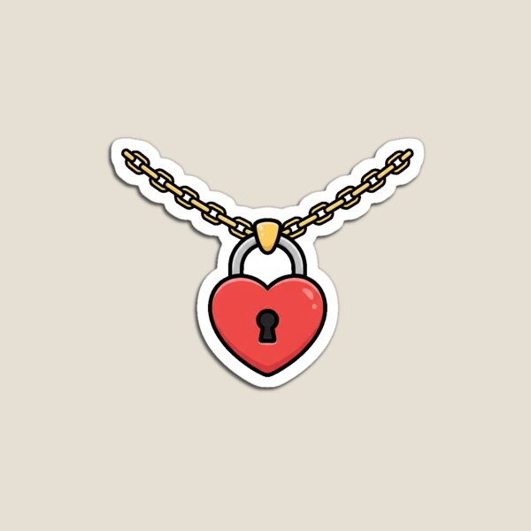 Item preview, Heart-Shaped Lock Necklace Sticker designed and sold by StickersPort.