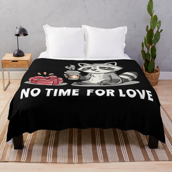 Item preview, No Time for Love – Tired Raccoon Coffee Anti Valentine Illustration designed and sold by Kewessthetic.