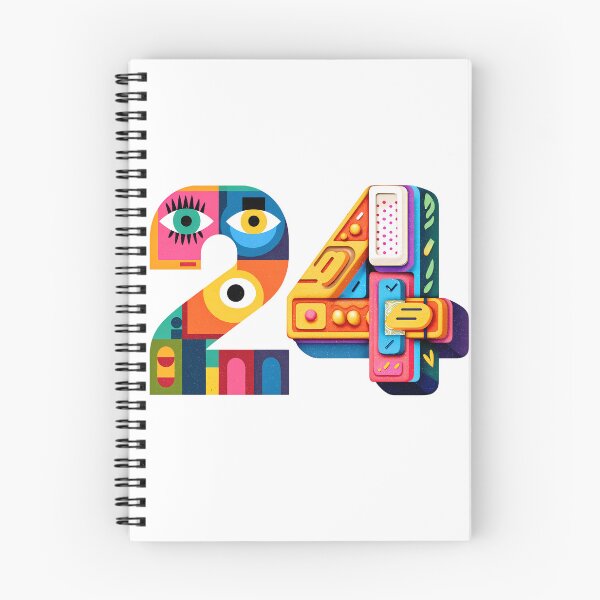 Item preview, Bold 24 Number Art - Colorful Surreal Eyes Geometric Typography 24 Birthday Print designed and sold by DesignArtist.ia.