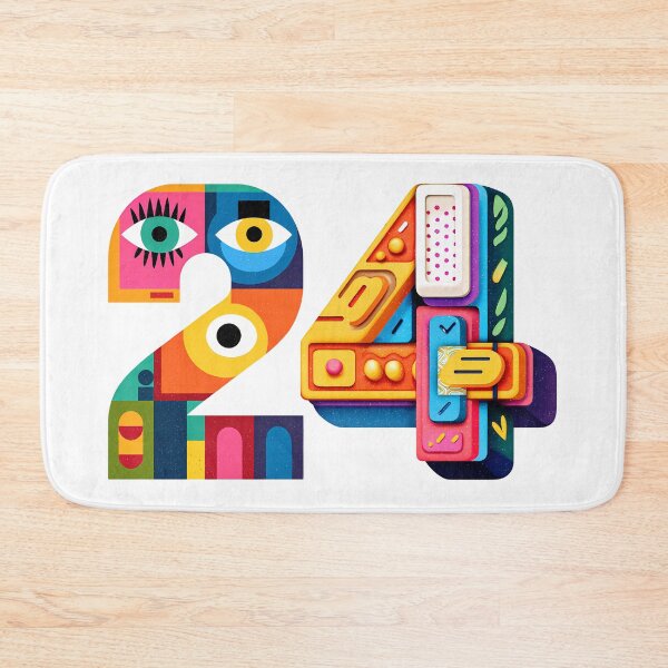 Item preview, Bold 24 Number Art - Colorful Surreal Eyes Geometric Typography 24 Birthday Print designed and sold by DesignArtist.ia.
