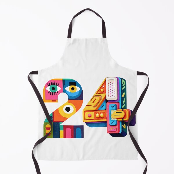 Item preview, Bold 24 Number Art - Colorful Surreal Eyes Geometric Typography 24 Birthday Print designed and sold by DesignArtist.ia.