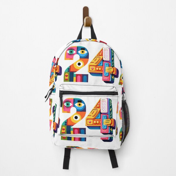 Item preview, Bold 24 Number Art - Colorful Surreal Eyes Geometric Typography 24 Birthday Print designed and sold by DesignArtist.ia.