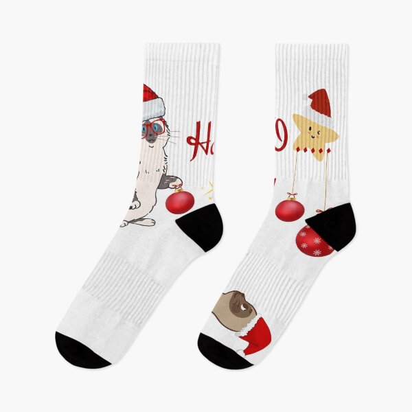 Artikelvorschau, Lustige Weihnachtskatze - Ho Ho Ho Miau entworfen und verkauft von Sisy04.