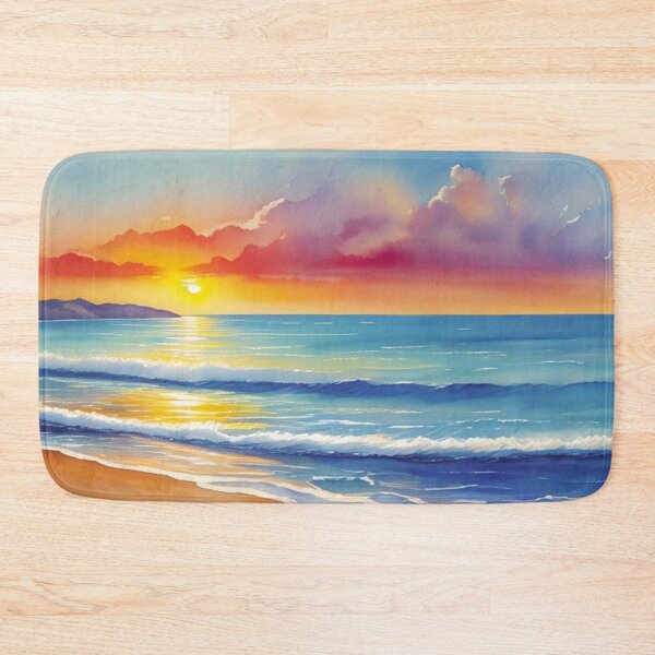 Item preview, Golden Horizon Beach Sunset designed and sold by MoxisWatercolor.
