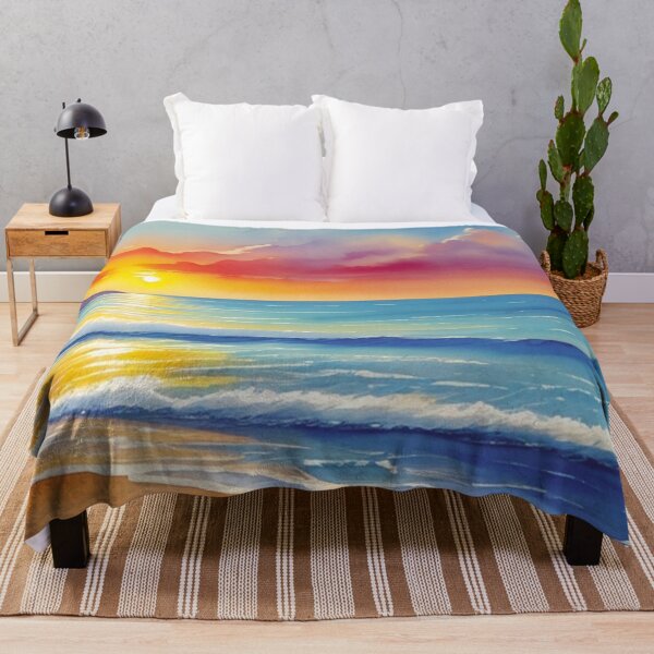 Item preview, Golden Horizon Beach Sunset designed and sold by MoxisWatercolor.