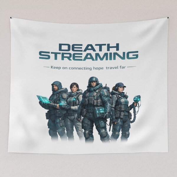 Item preview, Death Streaming – Futuristic Courier Squad Sci-Fi Connection Art designed and sold by Graphic Therapist.