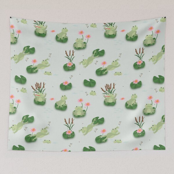 Item preview, Cute Frogs in Lily Pond Pattern designed and sold by idovedesign.