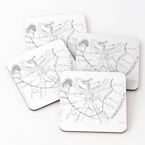 Item preview, Hand-Drawn Fantasy Map of Owensboro Kentucky designed and sold by Drawings by Daylight.