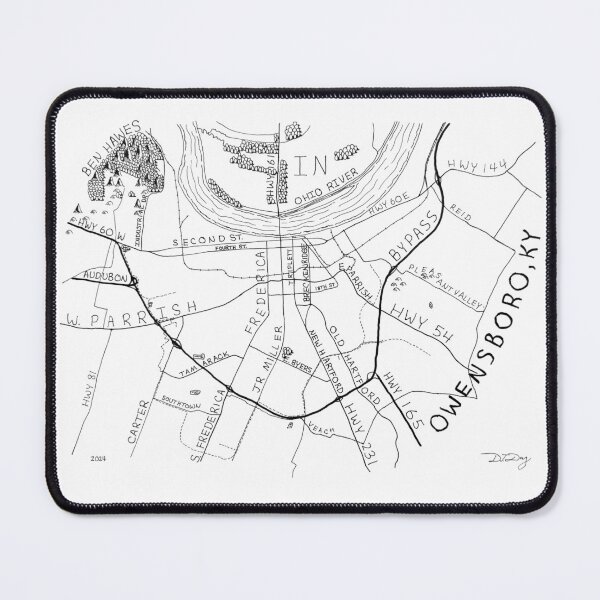 Item preview, Hand-Drawn Fantasy Map of Owensboro Kentucky designed and sold by Drawings by Daylight.