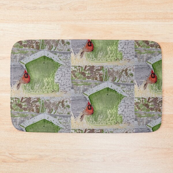 Item preview, Winter Cardinal on Bird Feeder Watercolor designed and sold by Drawings by Daylight.